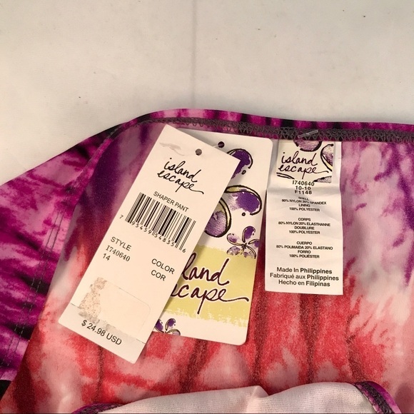 Island Escapes Tie Dye Shaper Bikini Bottom - Picture 3 of 3